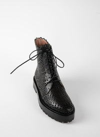 Vienna leather boots - Black & Black