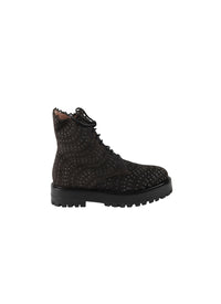 Openwork boots in leather - Anthracite & Dark Grey
