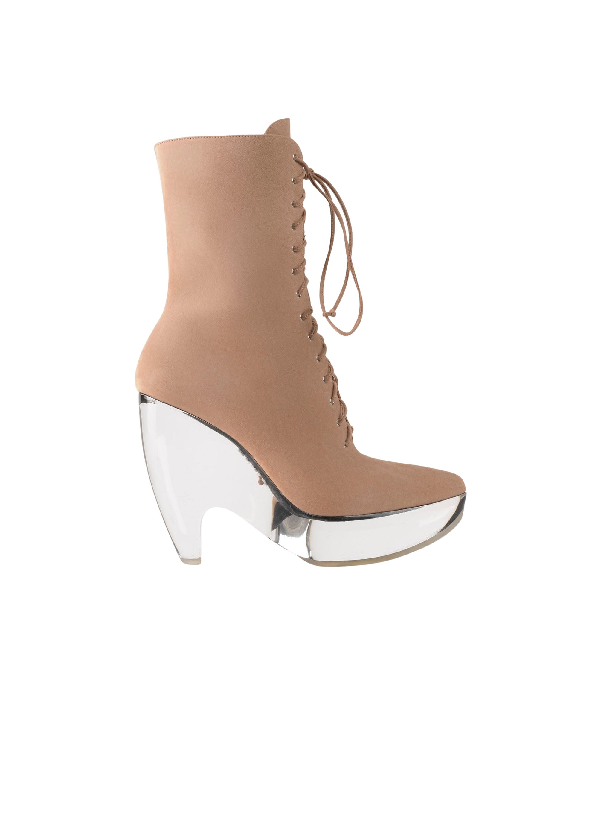 Suede and plexi leather ankle boots - Leather