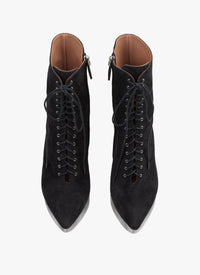 Bottines en daim et plexi en cuir - Noir