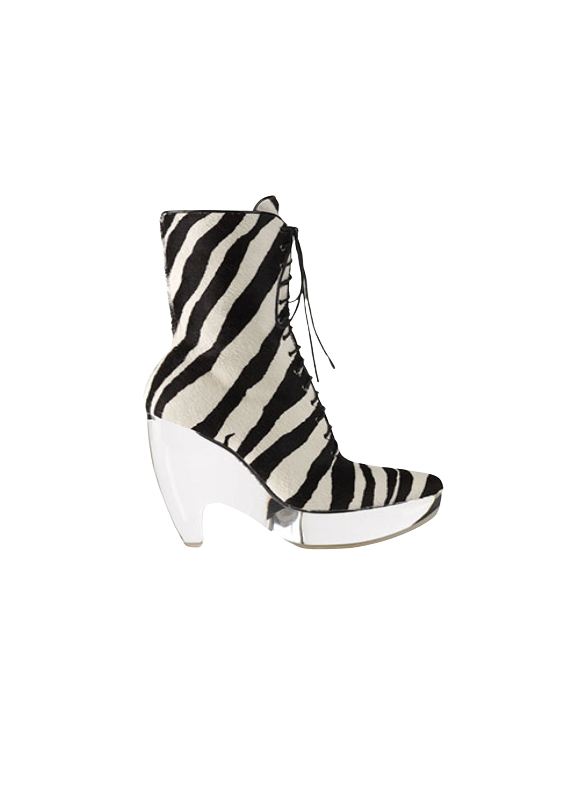 Plexi leather boots - White & Black