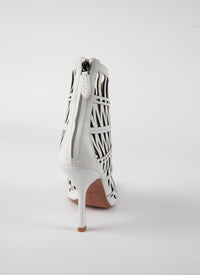 Bottines à découpe 100 en cuir - Blanc Craie