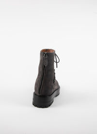 Leather lace-up boots - Dark grey