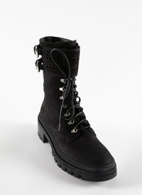 Ranger lace-up boots in leather - Black intense