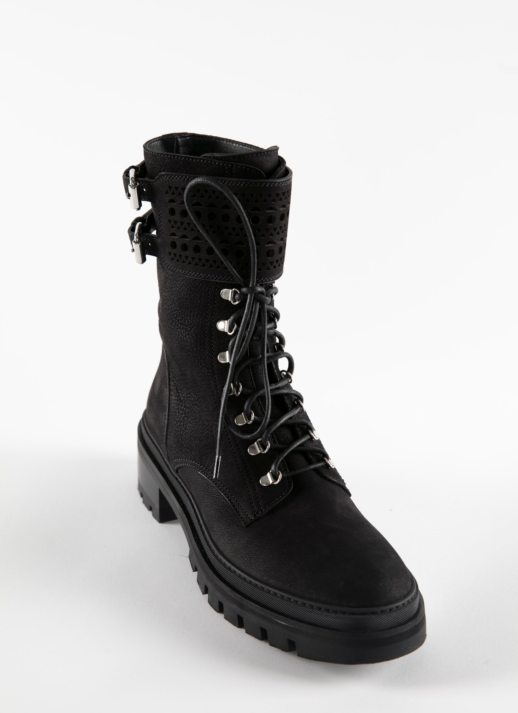Ranger lace-up boots in leather - Black intense