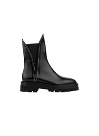 Bottines cloutées en cuir - Noir