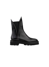 Studded boots in leather - Black intense