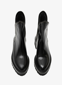 Bottines cloutées en cuir - Noir