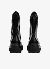 Studded boots in leather - Black intense
