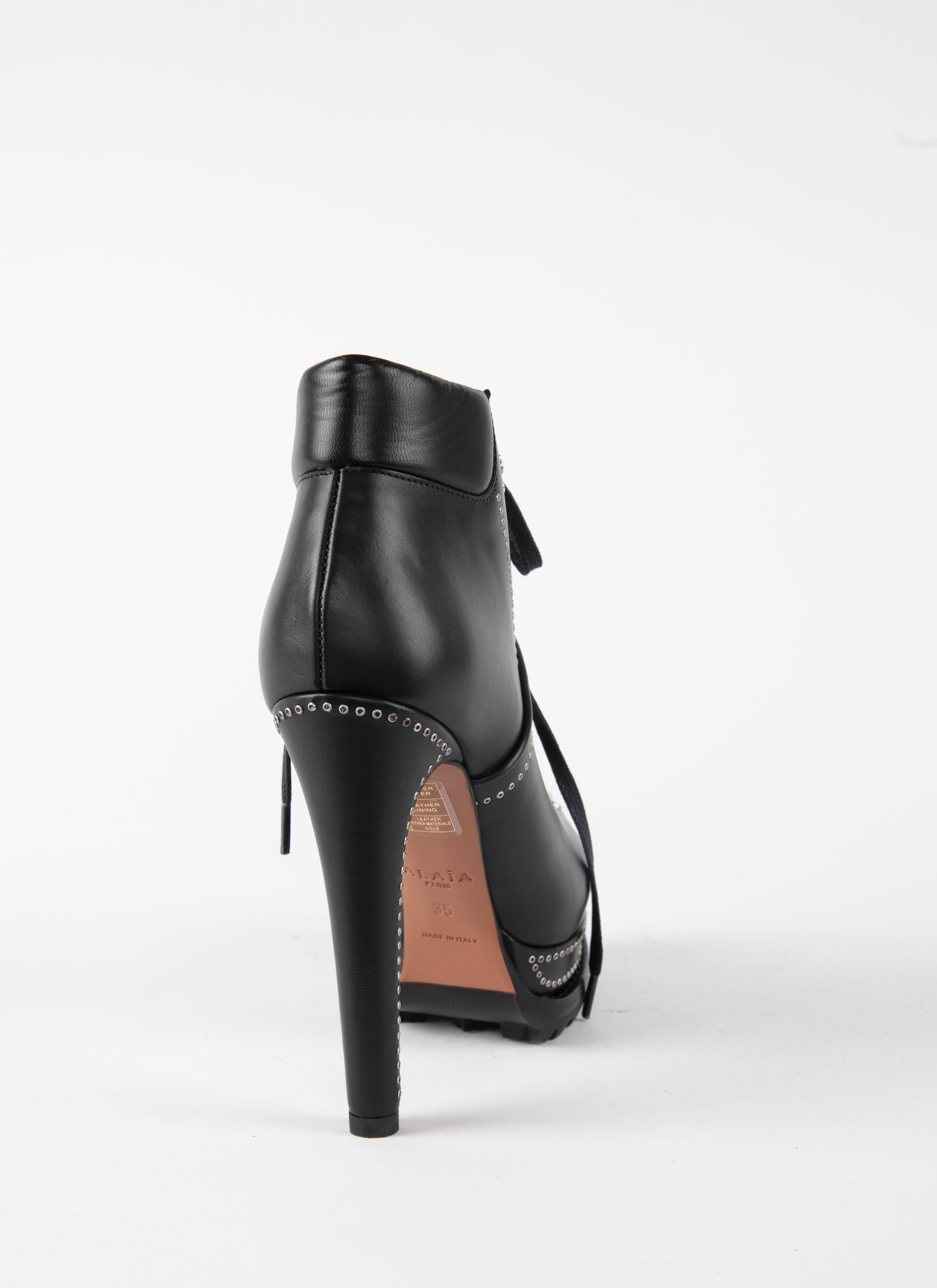 Bottines à œillets 135 en cuir - Noir