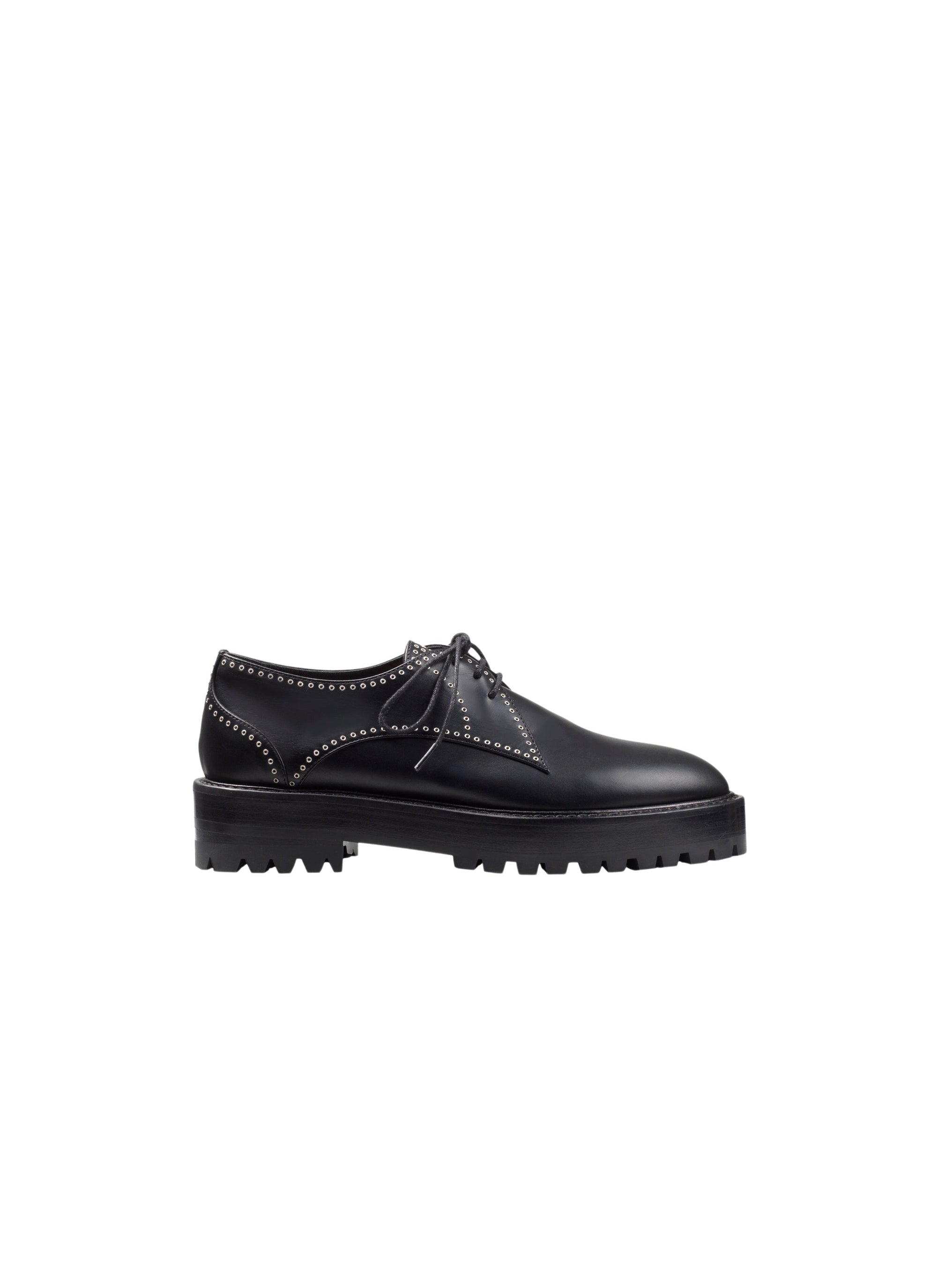 Derbies à petits œillets en cuir - Noir
