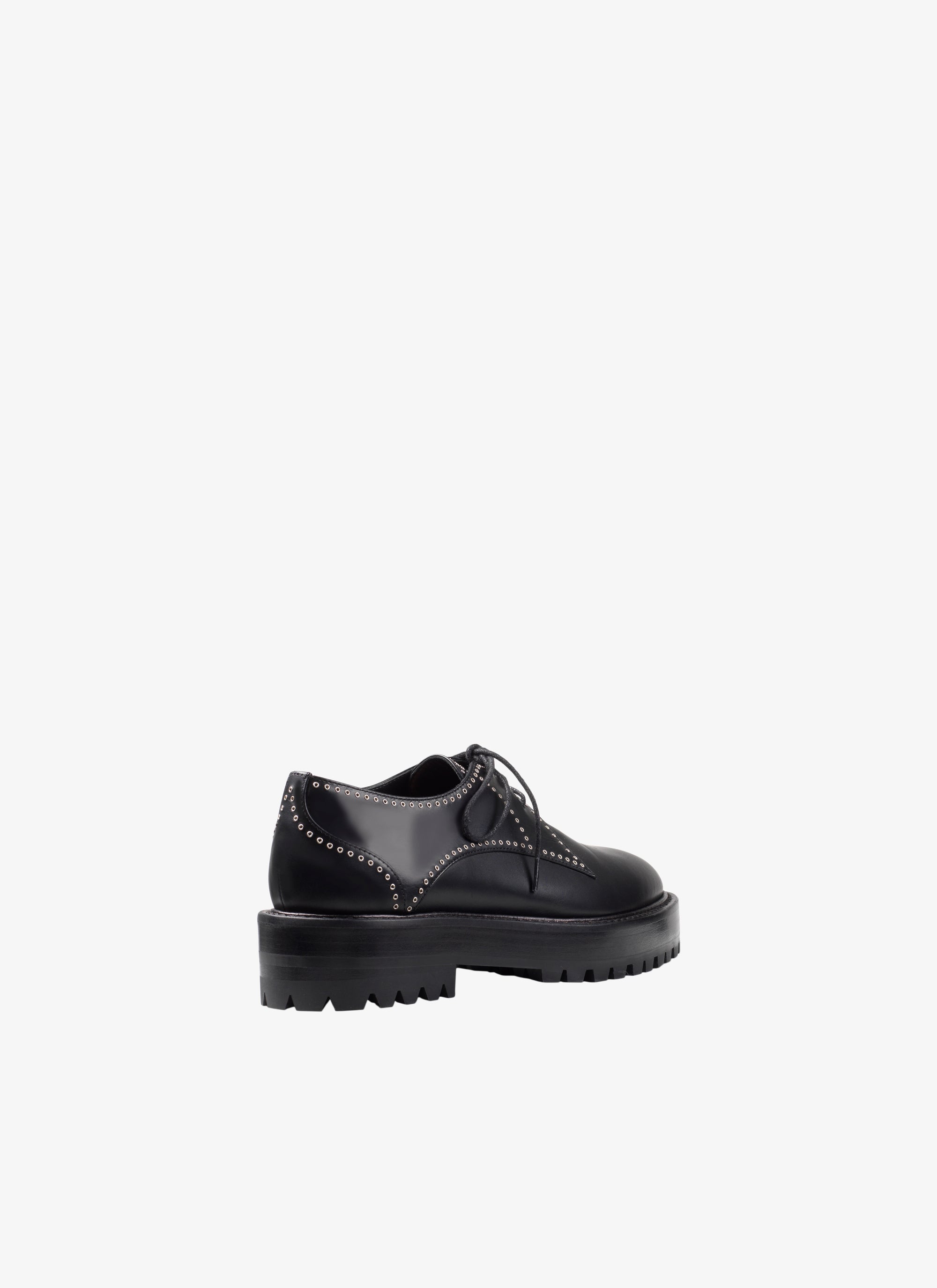 Derbies with small eyelets in leather - Black intense