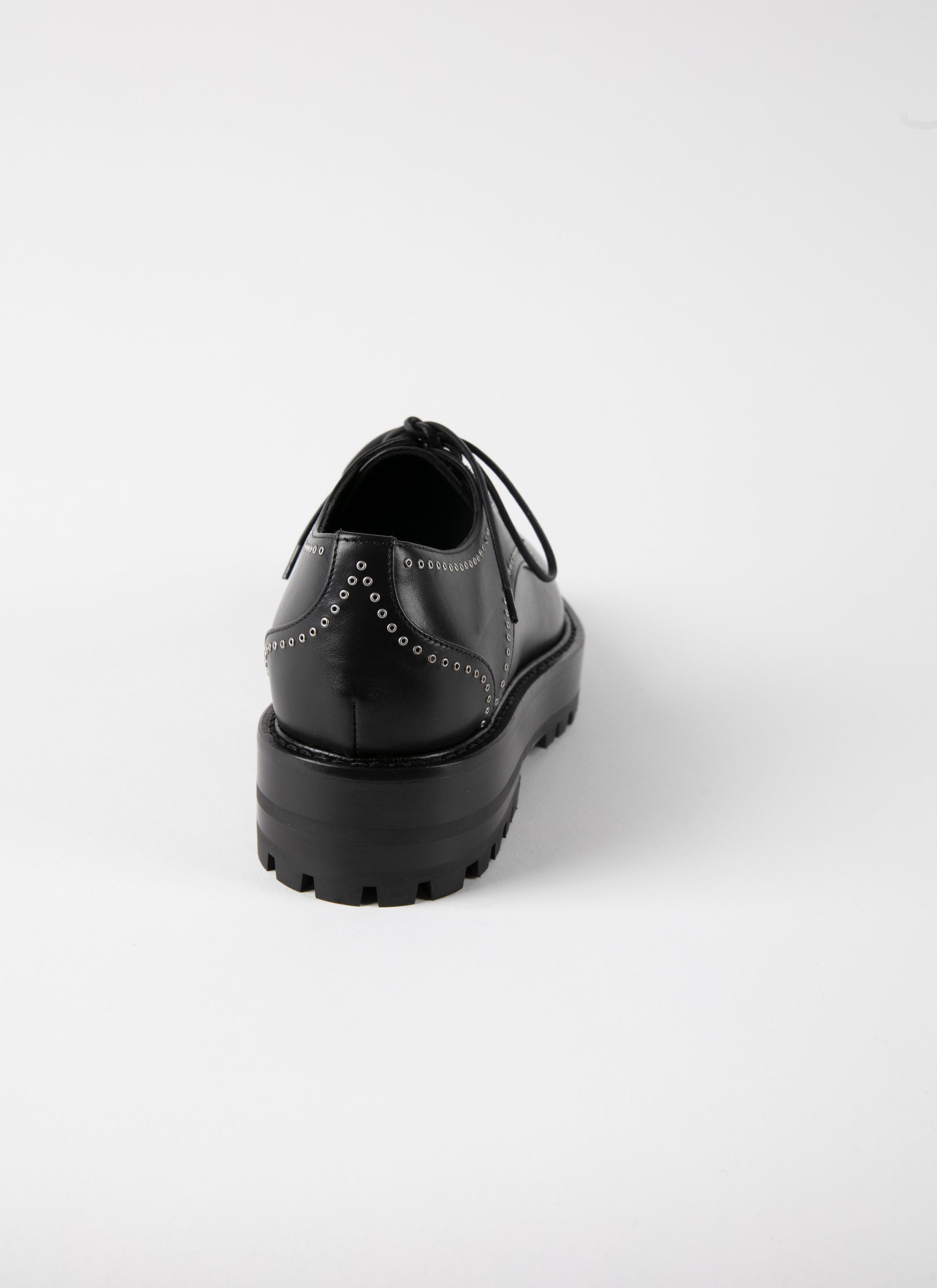 Derbies with small eyelets in leather - Black intense