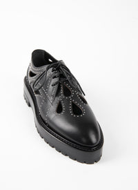 Derbies perforées et cloutées en cuir - Noir