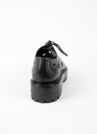 Derbies perforées et cloutées en cuir - Noir