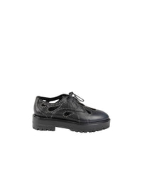 Derbies perforées et cloutées en cuir - Noir