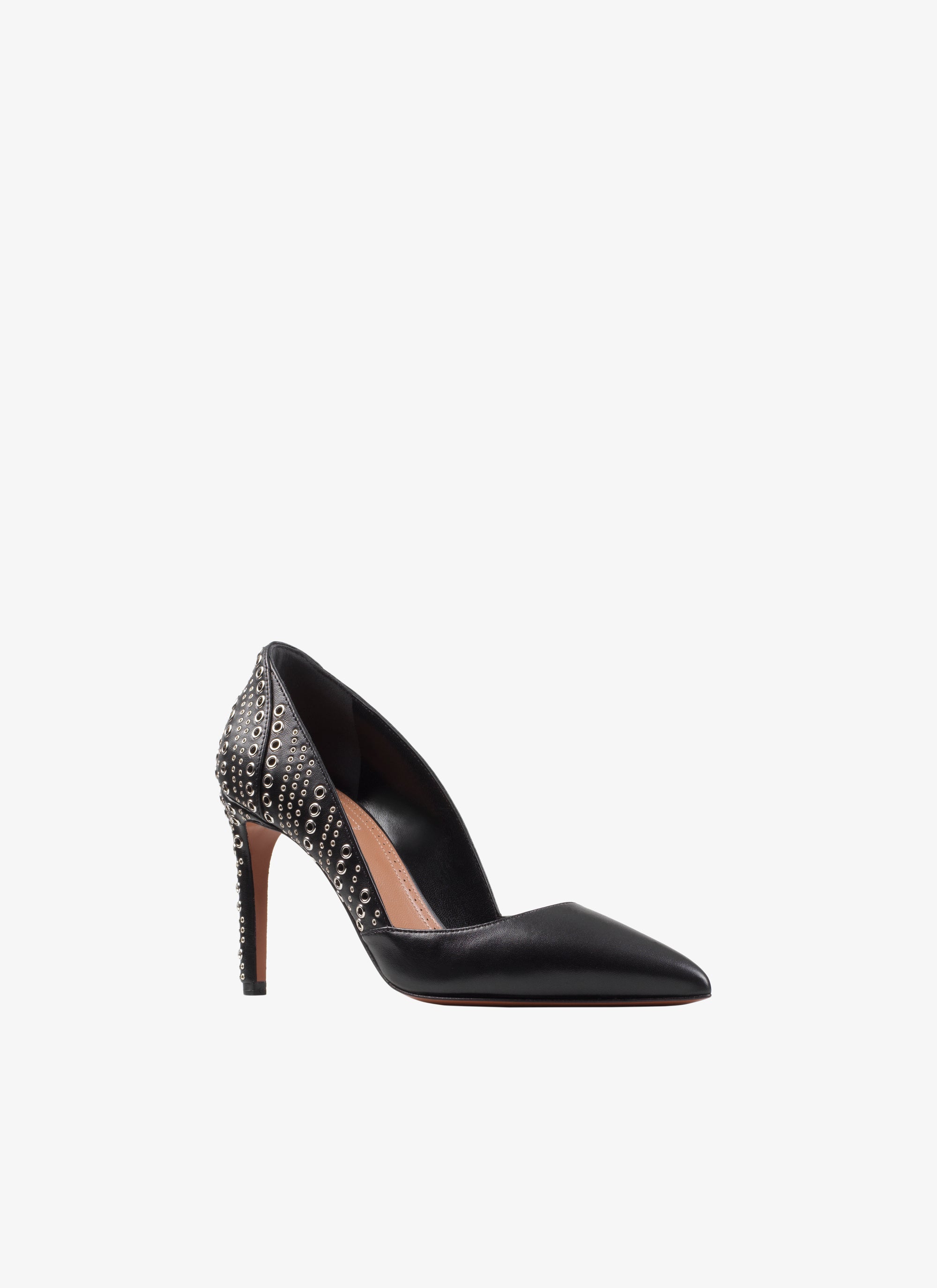 Escarpins à œillets en cuir - Noir