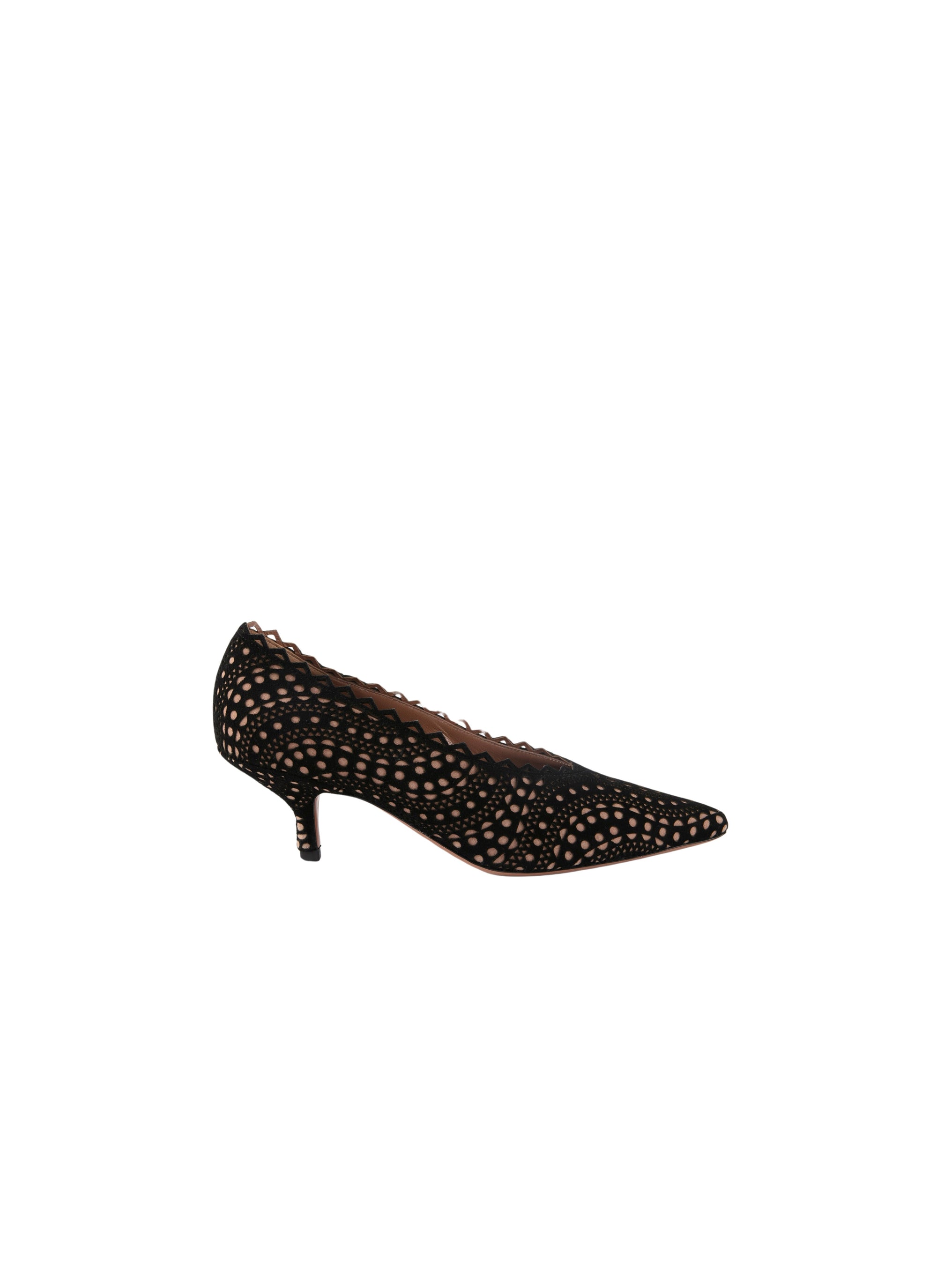 Escarpins 55 découpe à bout pointu en cuir - Noir & Chair