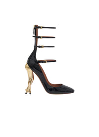 Escarpins cabaret en cuir - Or & Noir