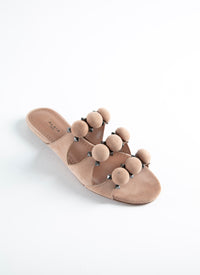 Mules ajourées en cuir - Chair