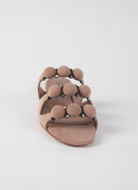 Mules ajourées en cuir - Chair