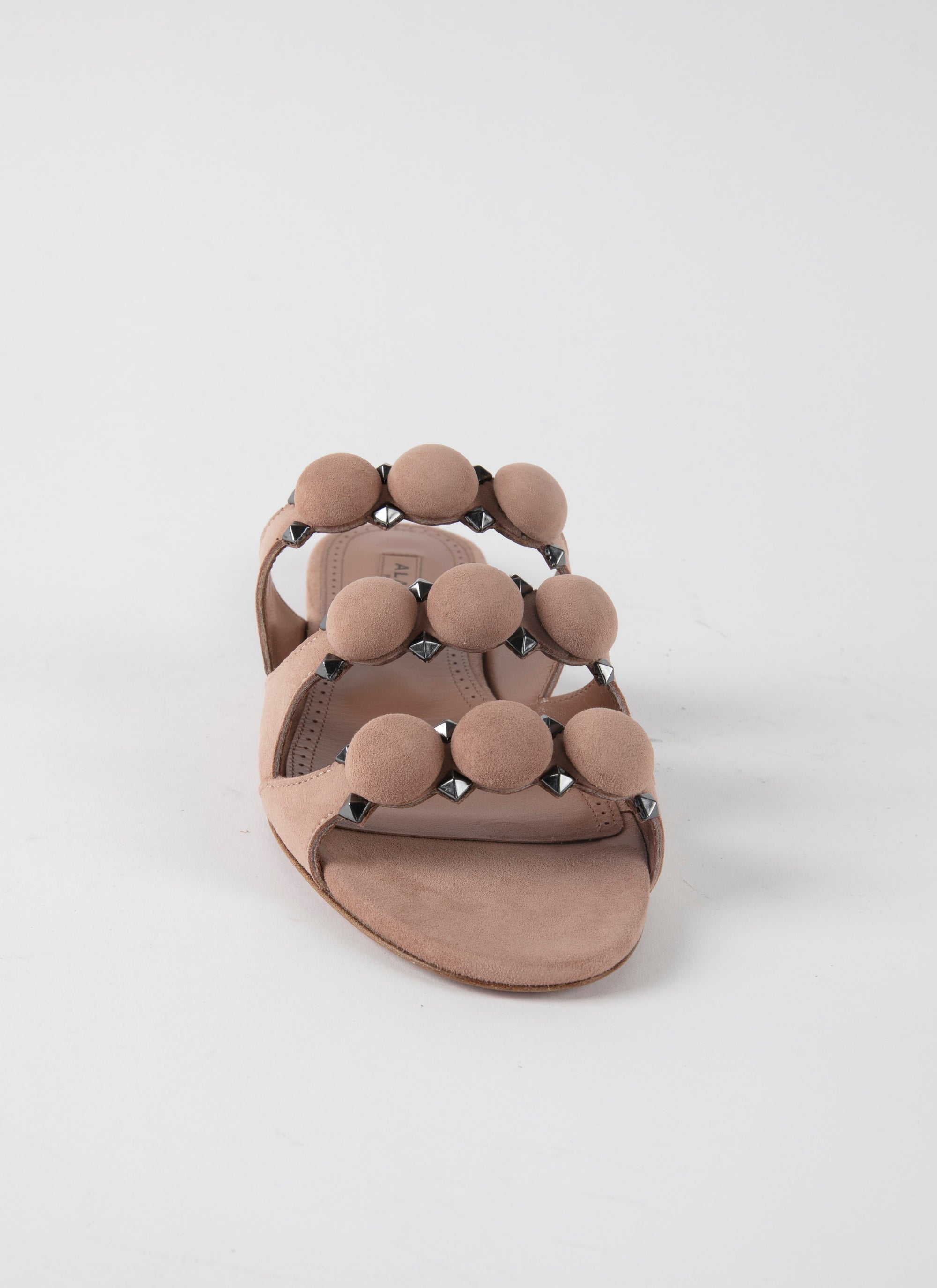 Mules ajourées en cuir - Chair