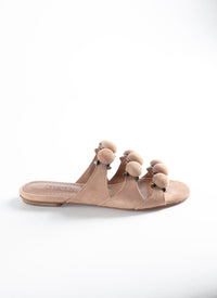 Mules ajourées en cuir - Chair