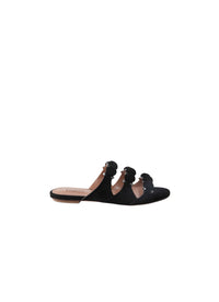 Mules ajourées en cuir - Noir