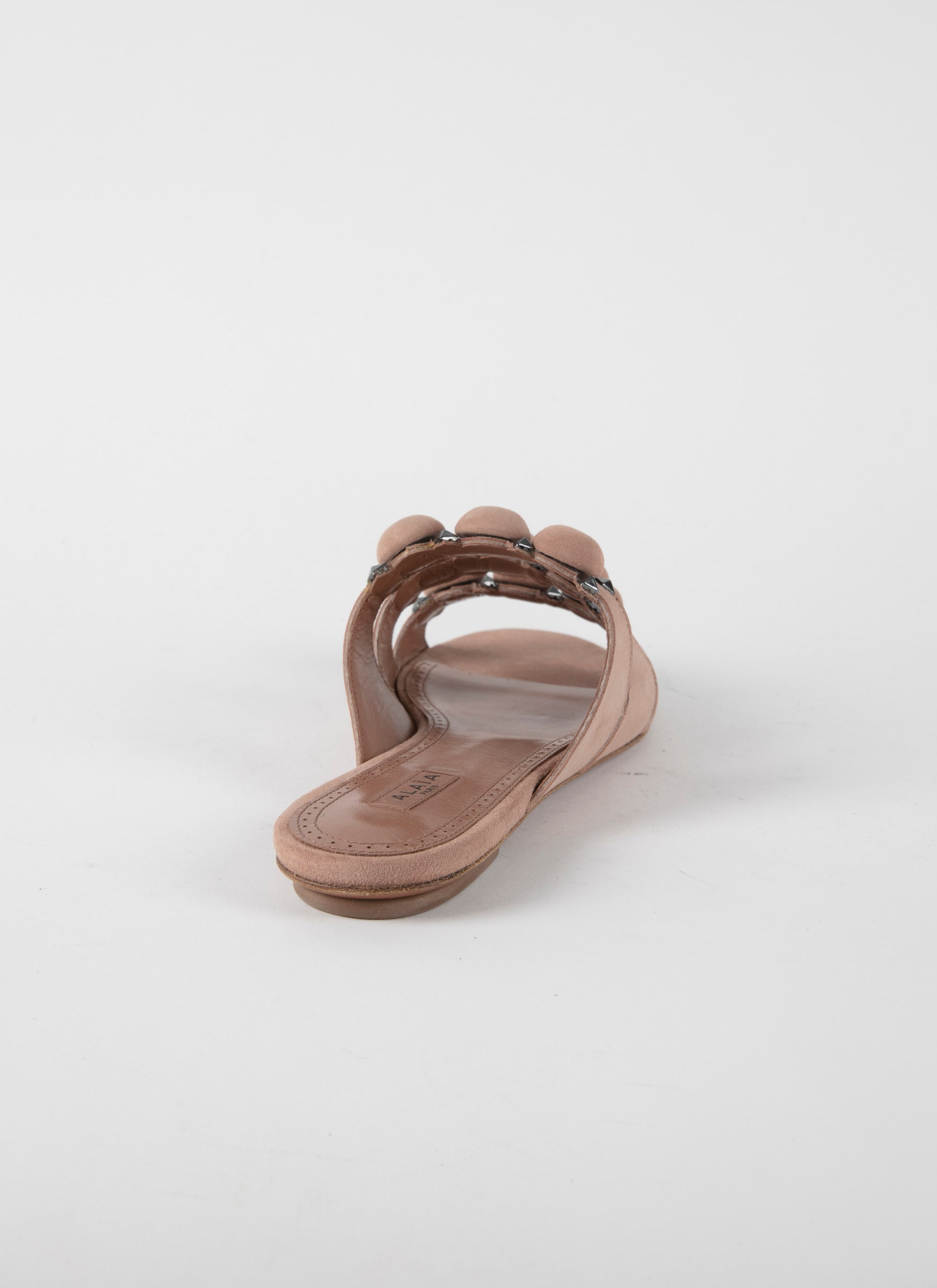 Mules ajourées en cuir - Chair