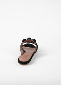 Mules ajourées en cuir - Noir