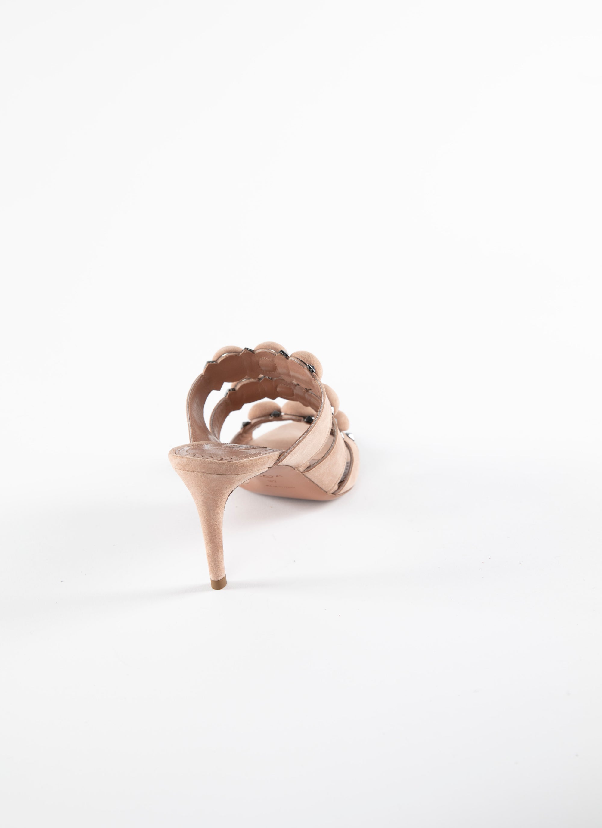 Mules 75 en cuir avec détails - Chair
