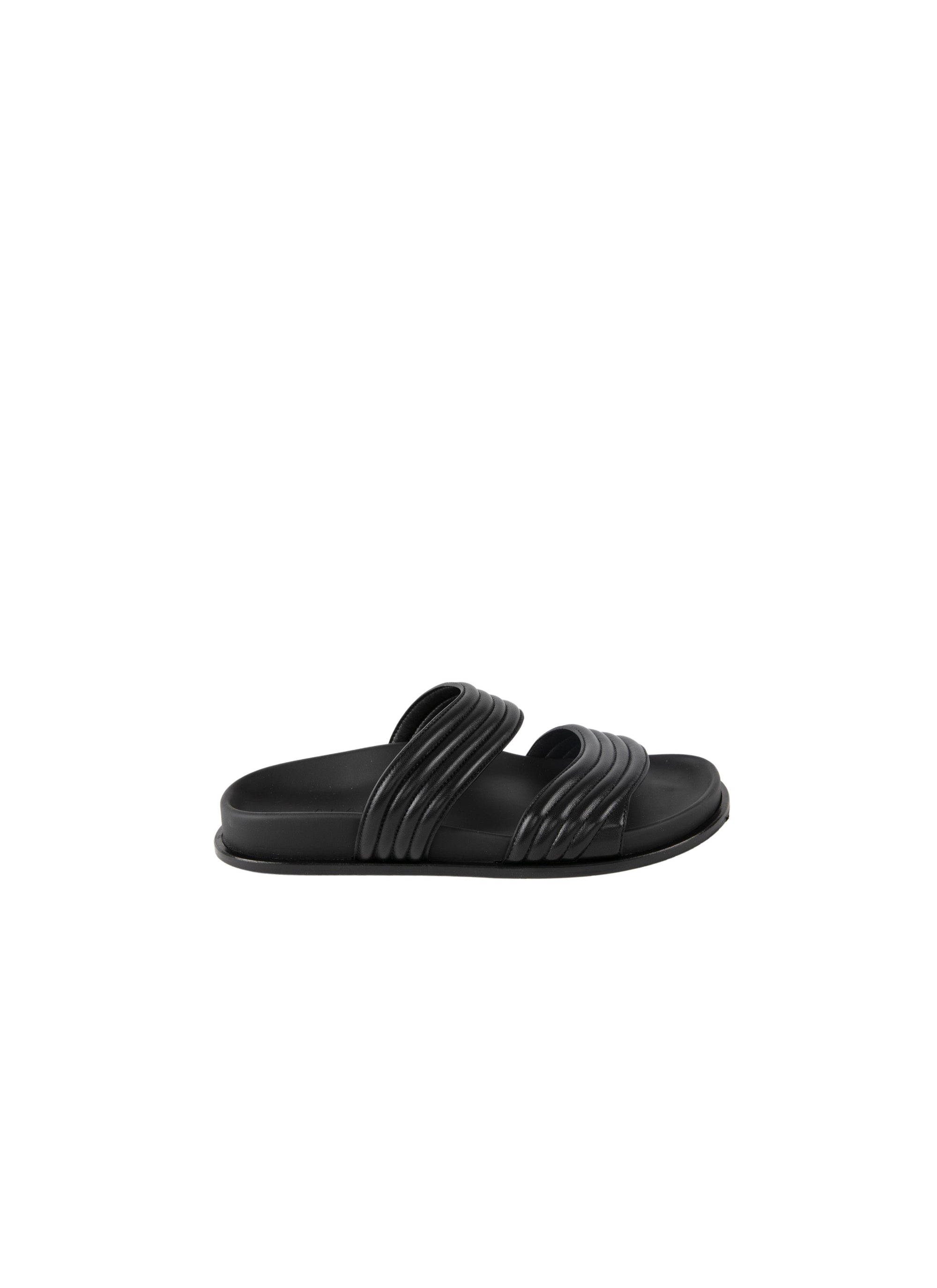 Mules en cuir géométriques - Noir
