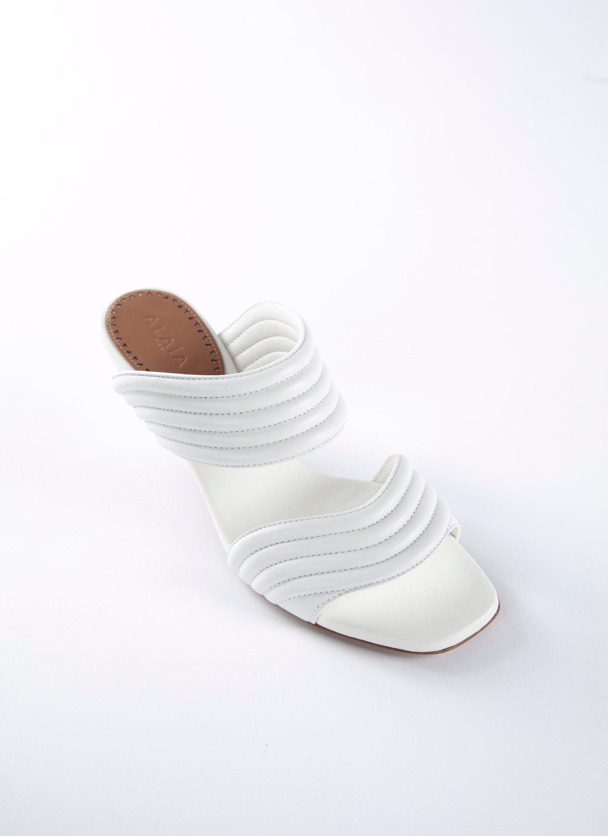 Mules 55 in geometric leather - Off White