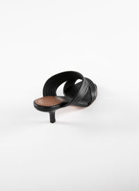 Mules 55 in geometric leather - Black intense