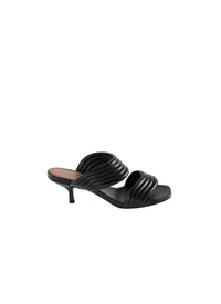 Mules 55 in geometric leather - Black intense