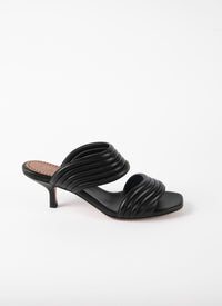 Mules 55 in geometric leather - Black intense
