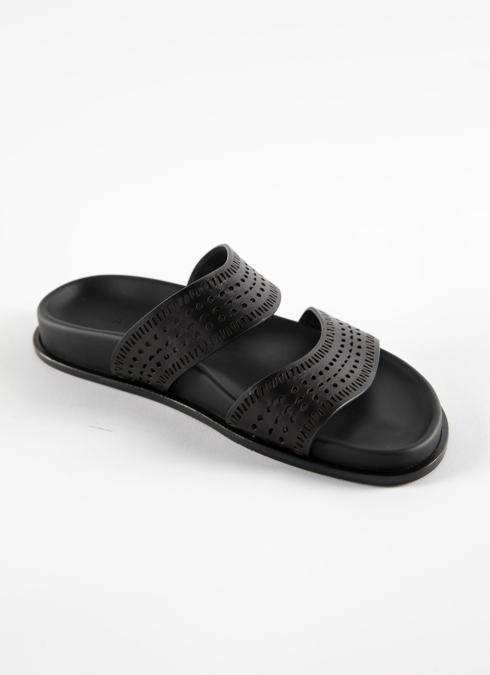 Mules openwork in geometric leather - Intense Black