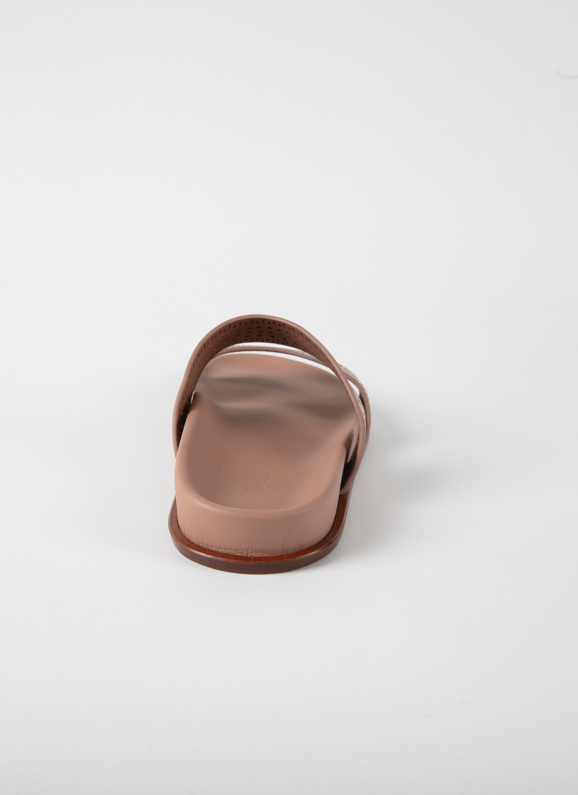 Mules ajourées en cuir géométriques - Chair