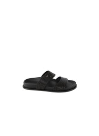 Mules openwork in geometric leather - Intense Black