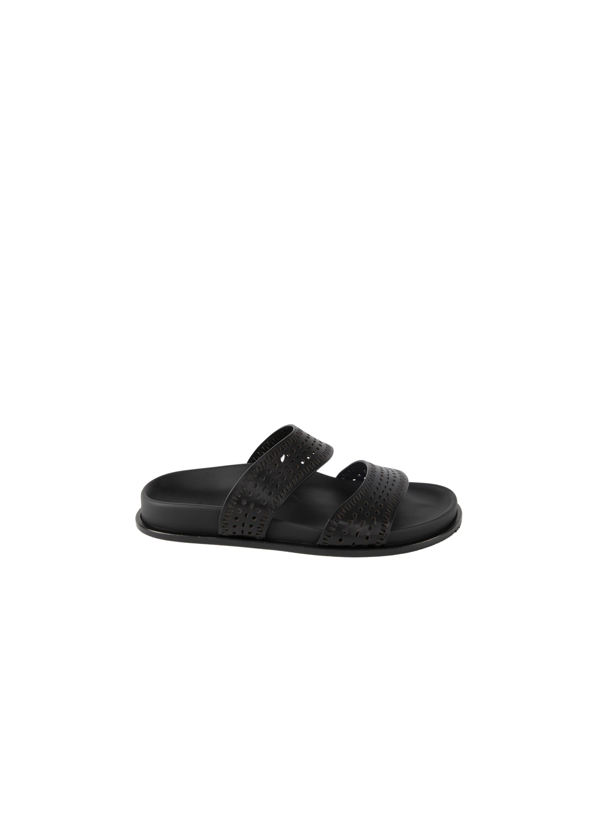 Mules openwork in geometric leather - Intense Black
