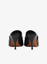 Mules ouvertes 90 en cuir contrastées - Noir & Blanc