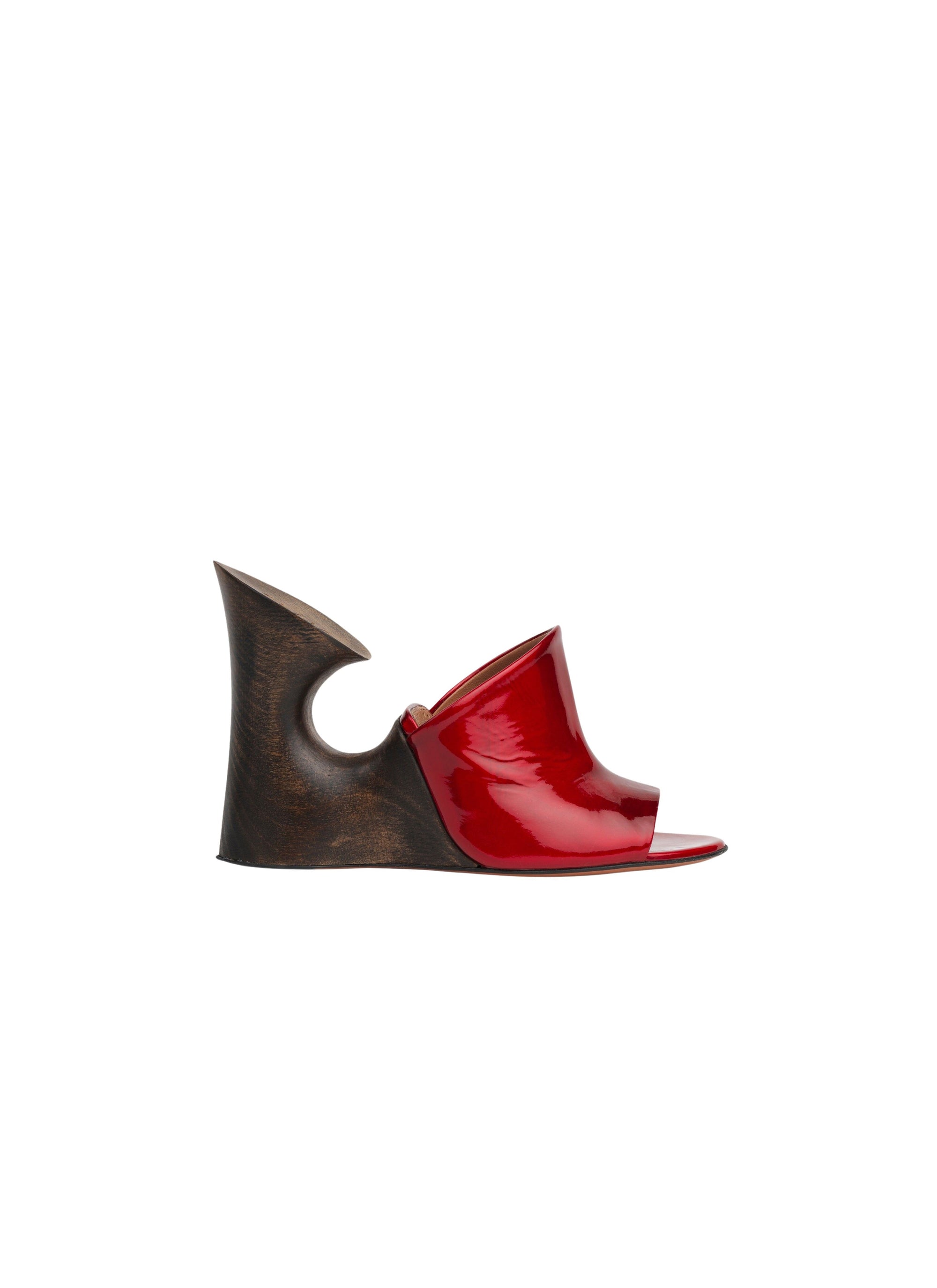 La sculpture 100 heel sandals in leather - Reflex Red