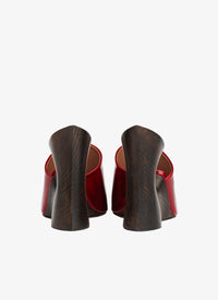 La sculpture 100 heel sandals in leather - Reflex Red