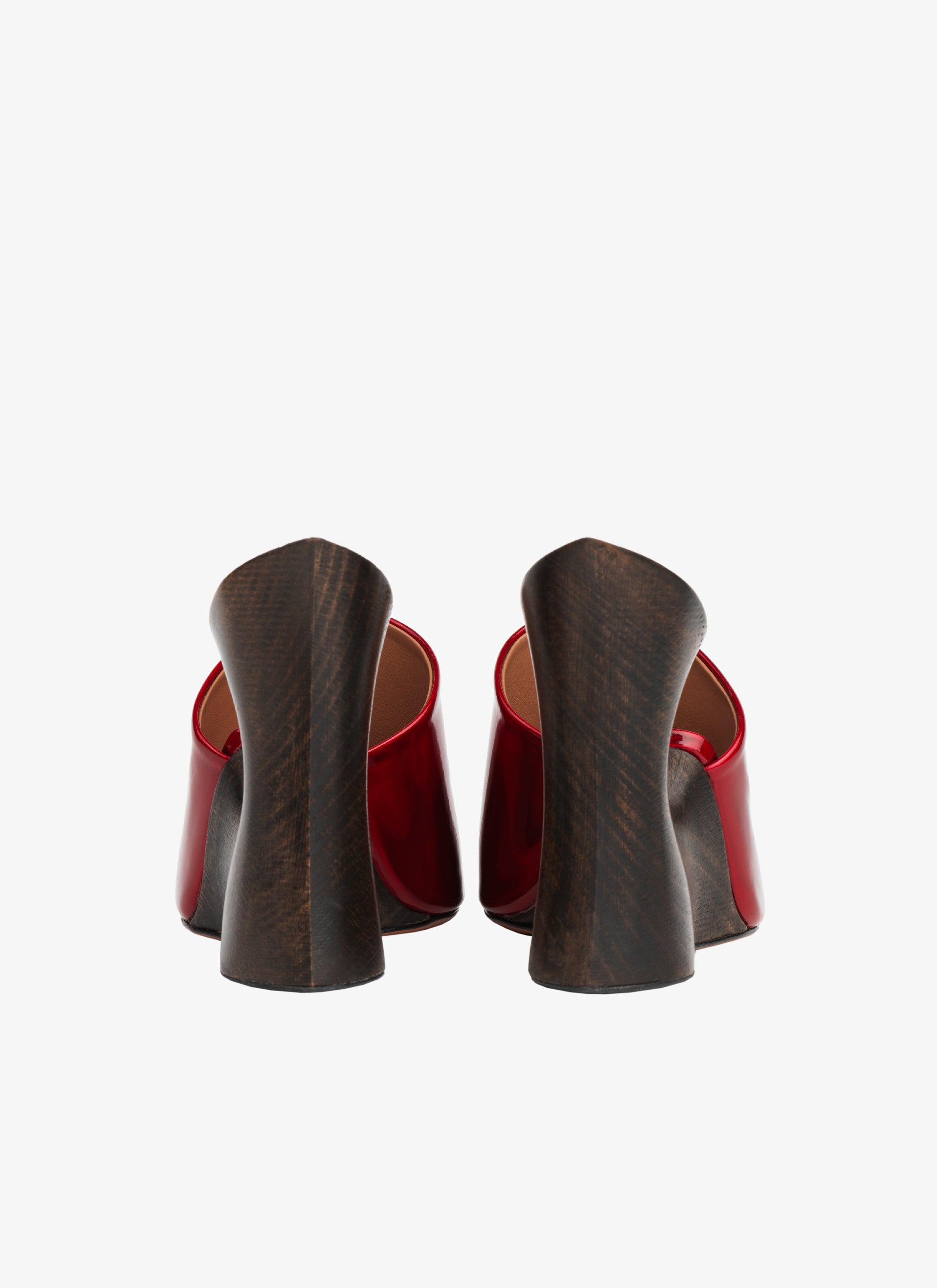 La sculpture 100 heel sandals in leather - Reflex Red