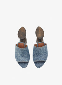 Mules with denim heels - Jeans Blue