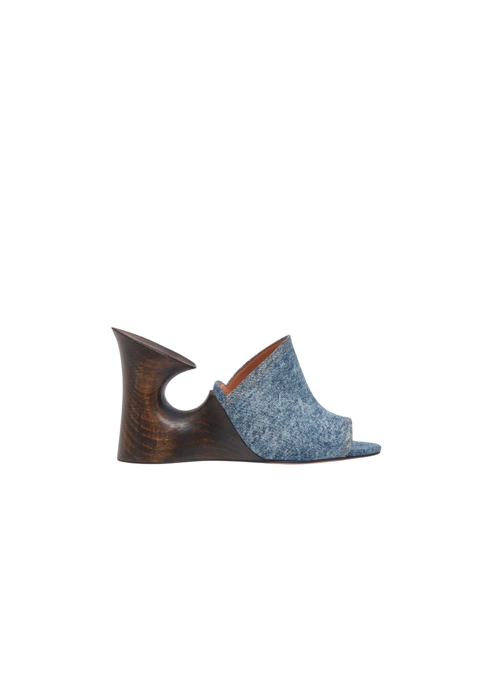 Mules with denim heels - Jeans Blue
