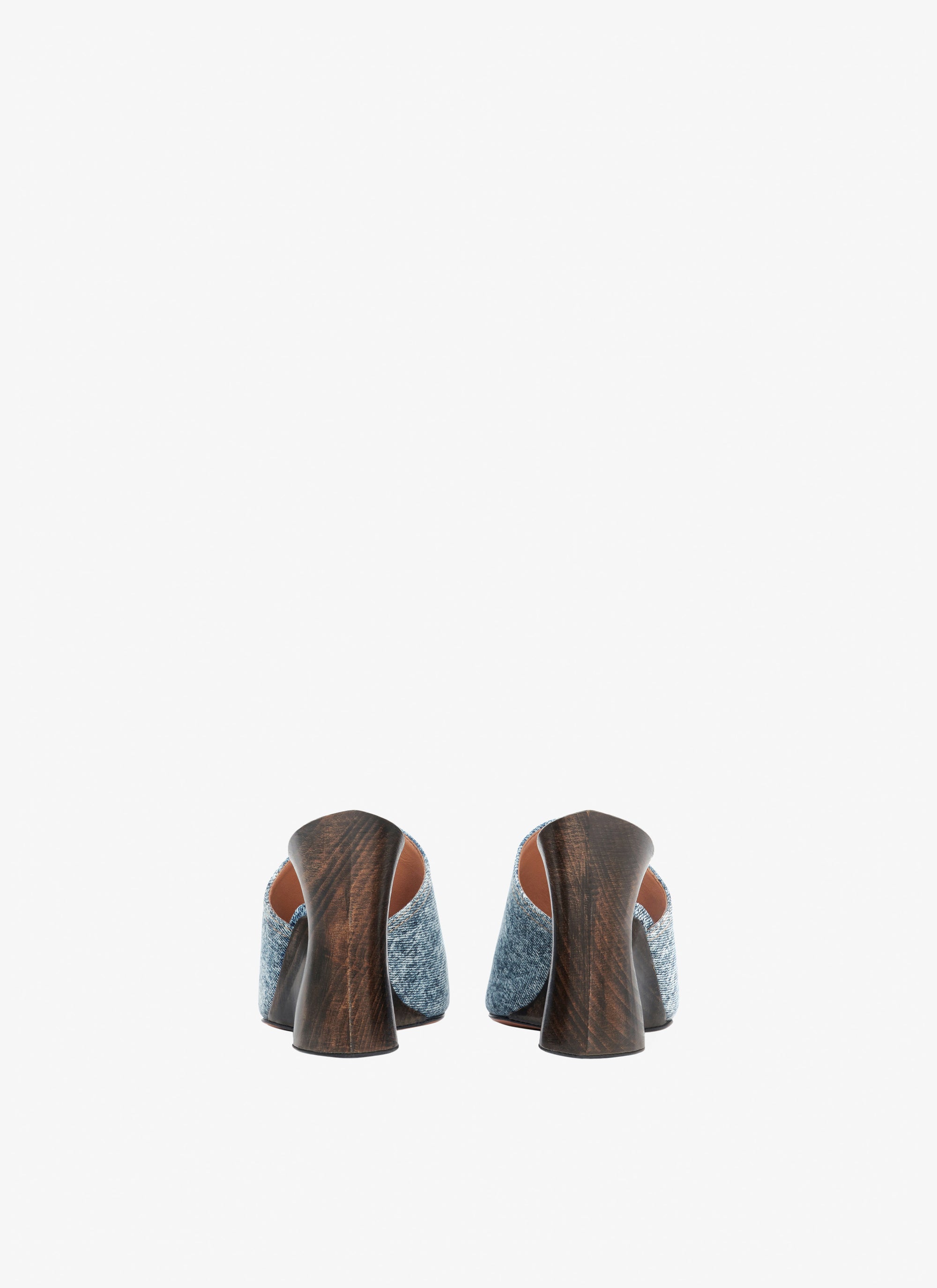 Mules with denim heels - Jeans Blue