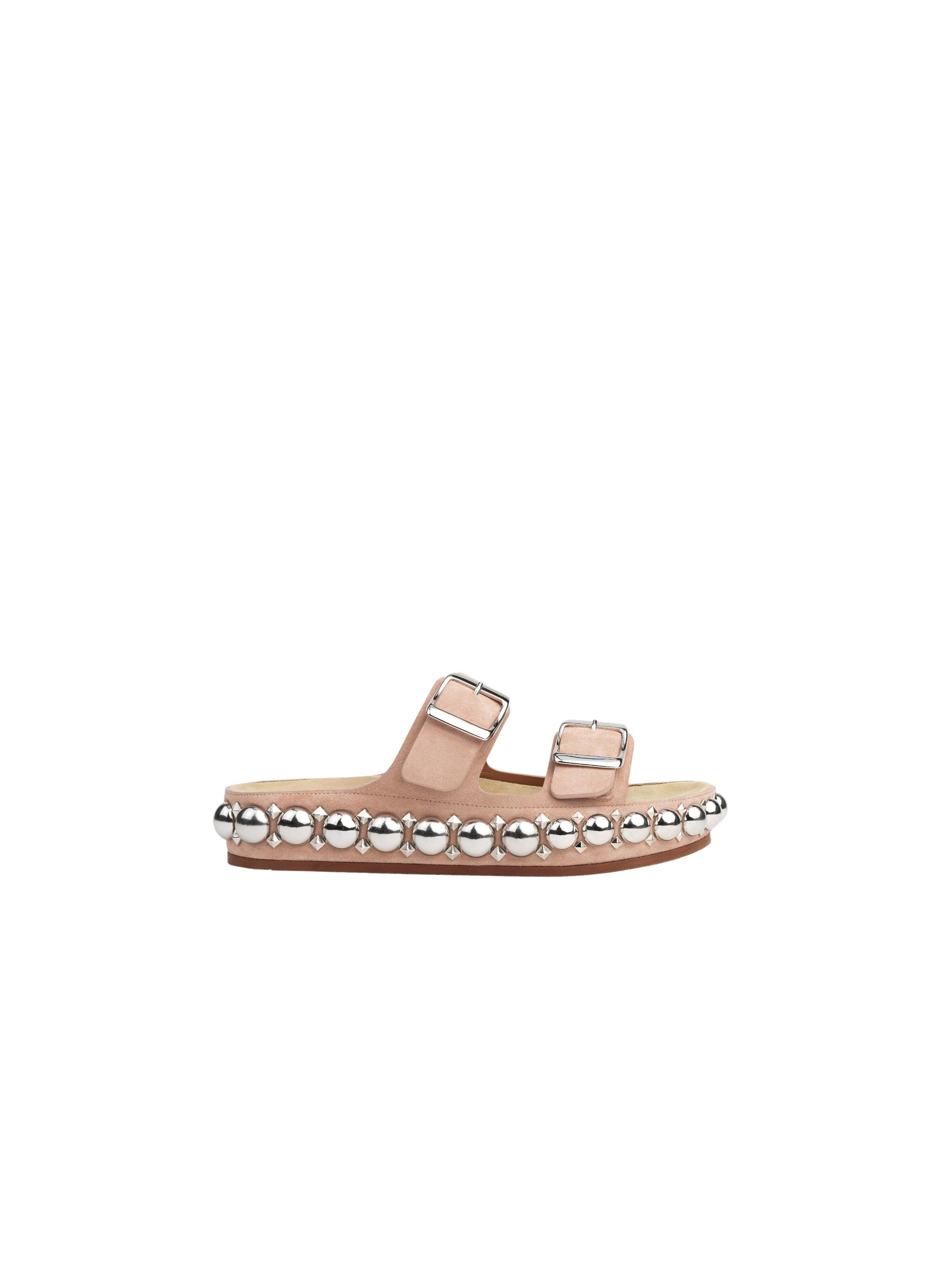 Leather platform bomb sandals - Flesh