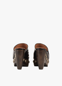 Platform Mules The Leather Clog - Black