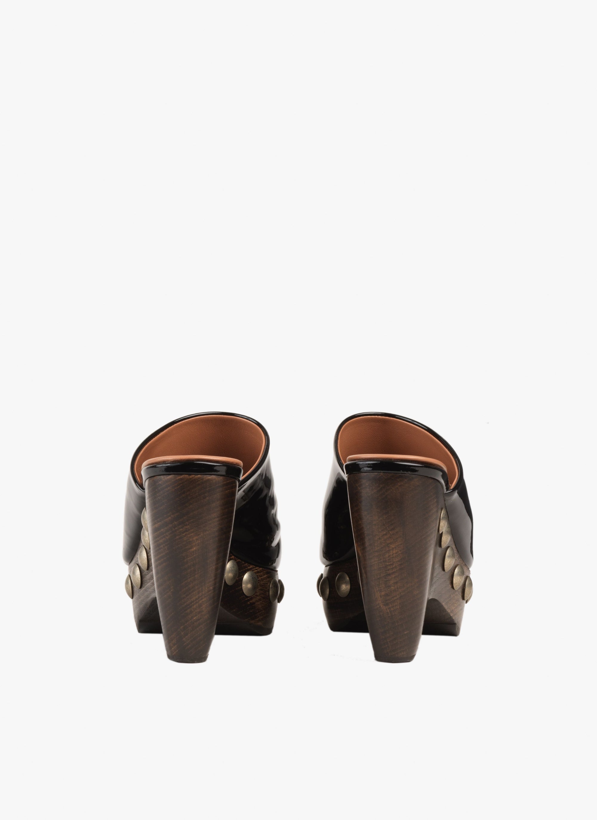 Platform Mules The Leather Clog - Black